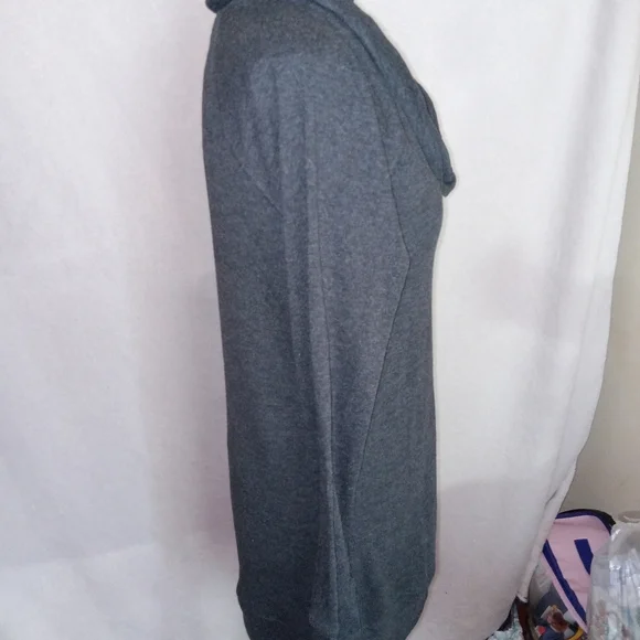 Eddie Bauer Tunic Sweater Women's Size M Gray Cowl Neck Waffle Knit Long Sleeve - Picture 12 of 12